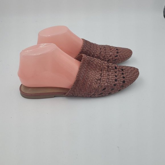 Sold/ Anthropologie Lily Leather Handwoven Mule Sandal in Cognac Size 10 - Picture 4 of 12